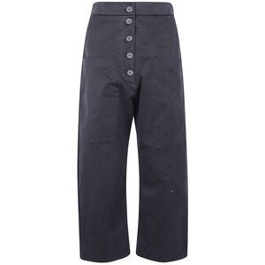 STUDIO NICHOLSON High-Waisted Button-Front Wide-Leg Pants Women BLACK